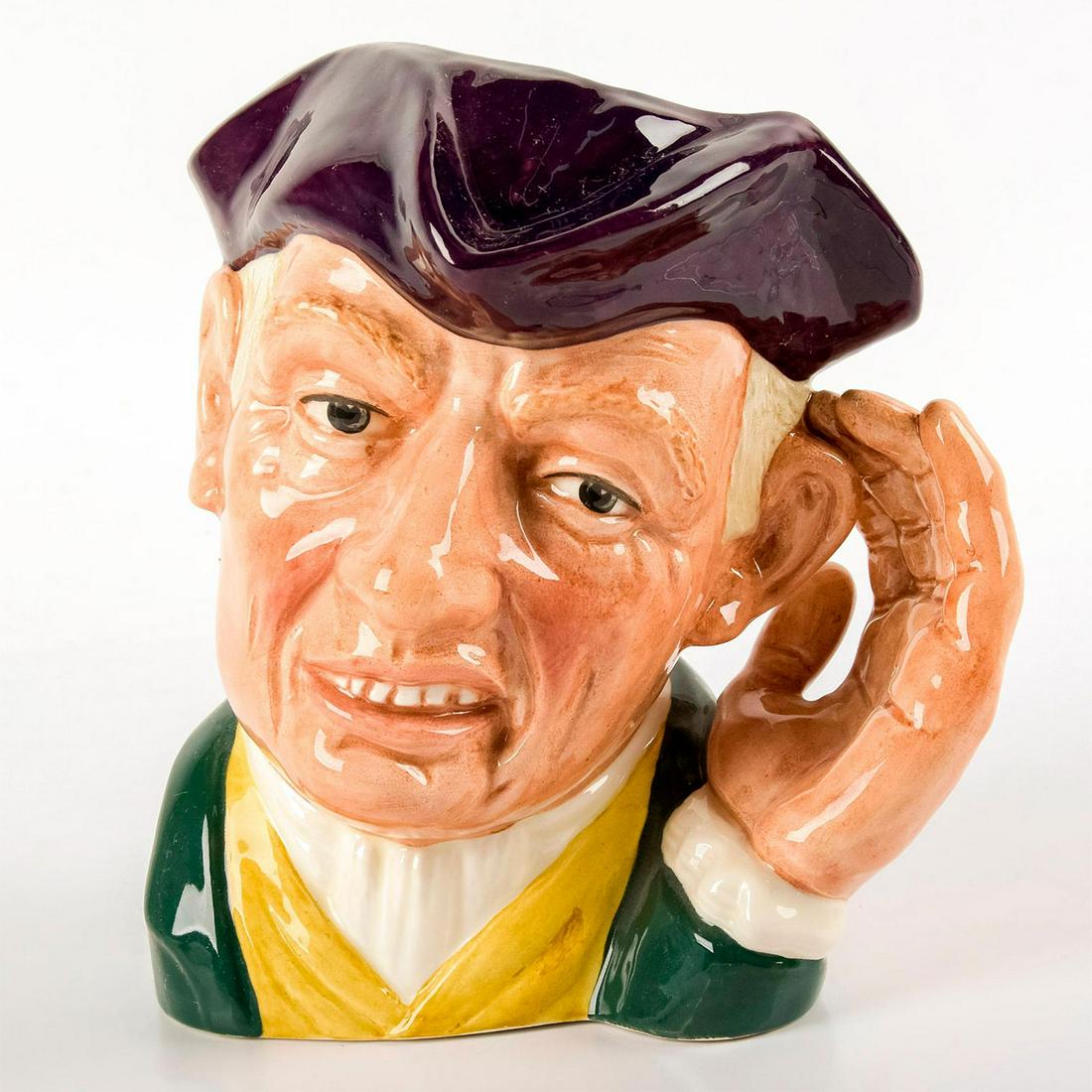 Ard of Earing D6588 - Large - Royal Doulton Character Jug: Dark purple tricorn; green, white and yellow clothing. Royal Doulton backstamp. Artist: David B. Biggs Issued: 1964 - 1967 Dimensions: 7.5"H Manufacturer: Royal Doulton Country of Origin: England