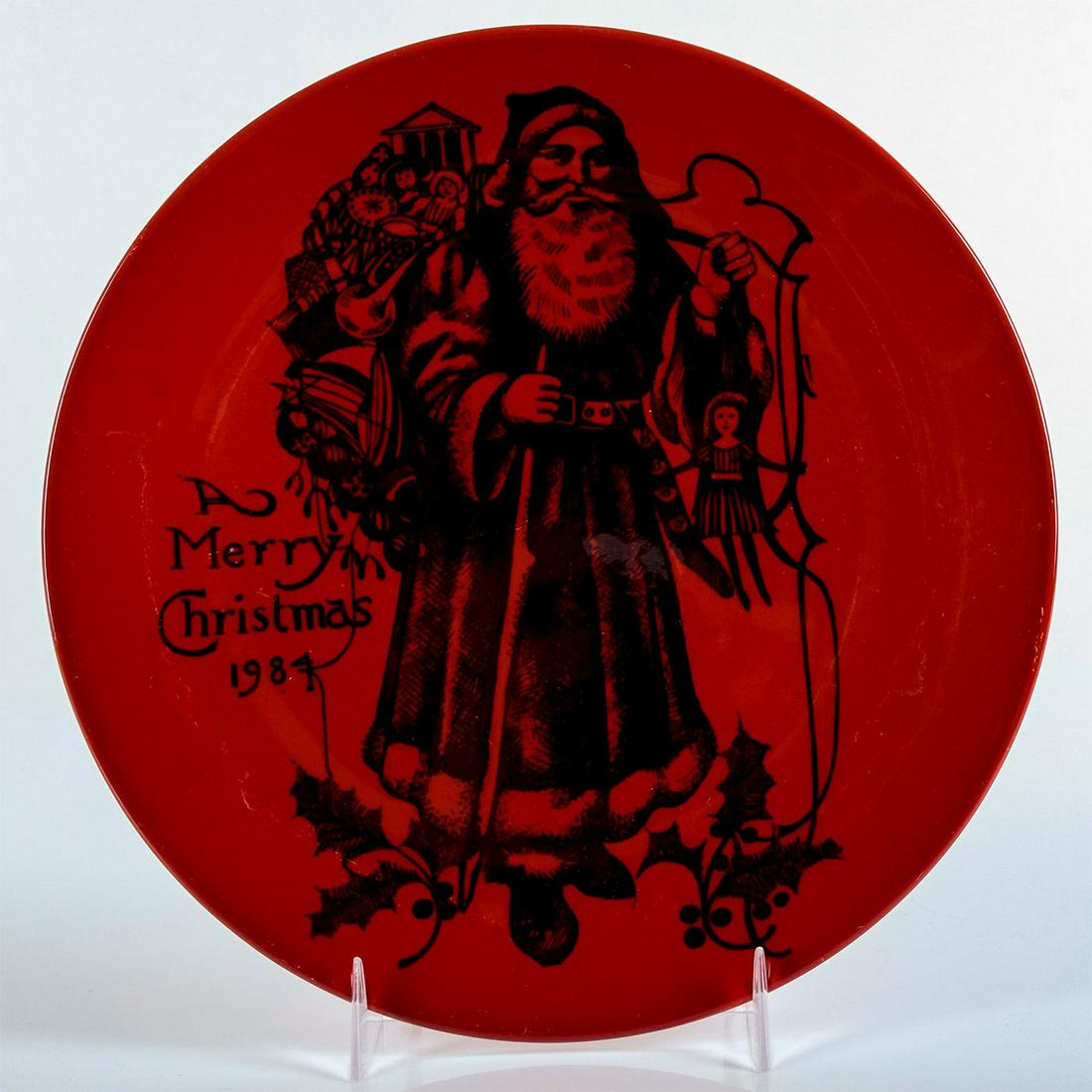 Royal Doulton Flambe A Merry Christmas 1987 Plate with Santa (1 of 3)