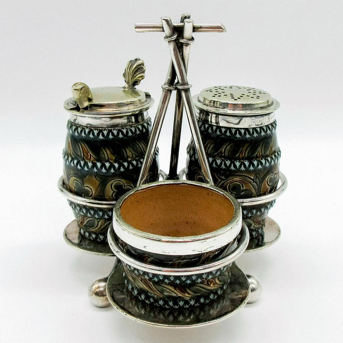 Doulton Lambeth Stoneware Condiment Set (1 of 6)