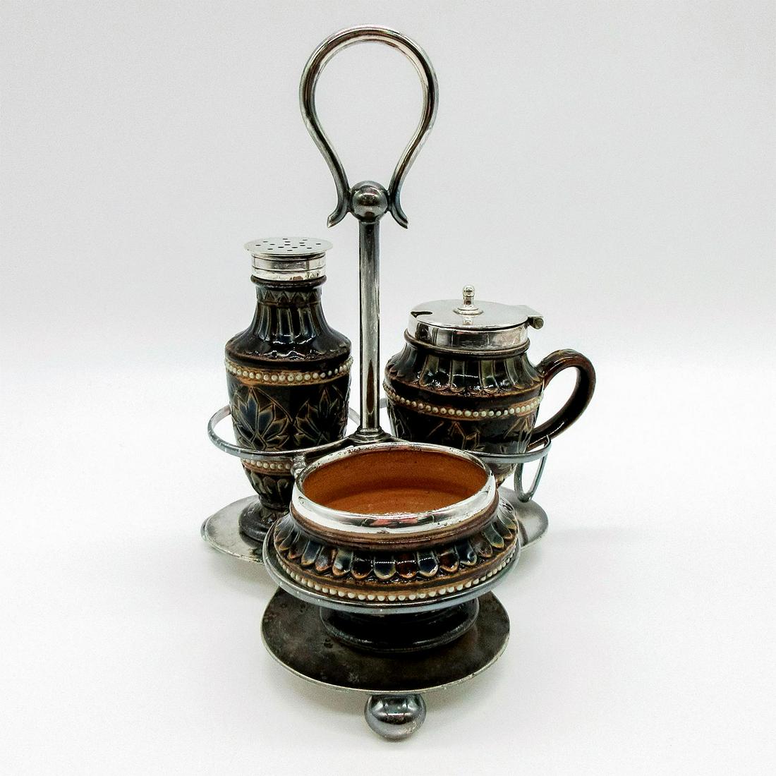 Doulton Lambeth Stoneware Condiment Set (1 of 6)