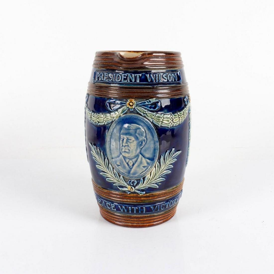 Royal Doulton WWI Militaria Woodrow Wilson Stoneware Pitcher (1 of 4)