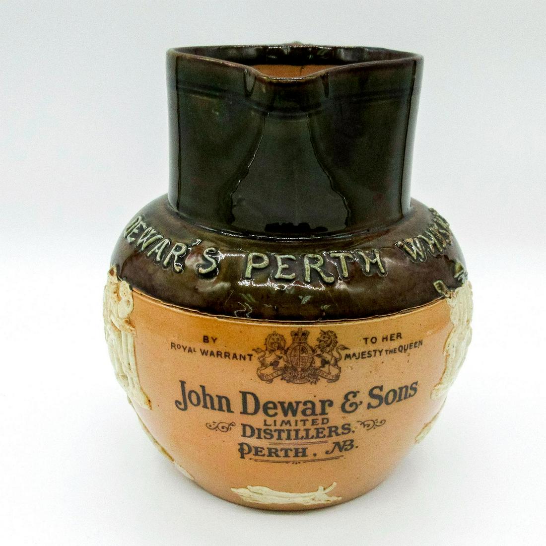 Doulton Lambeth Stoneware Whisky Water Pitcher Dewar's (1 of 5)