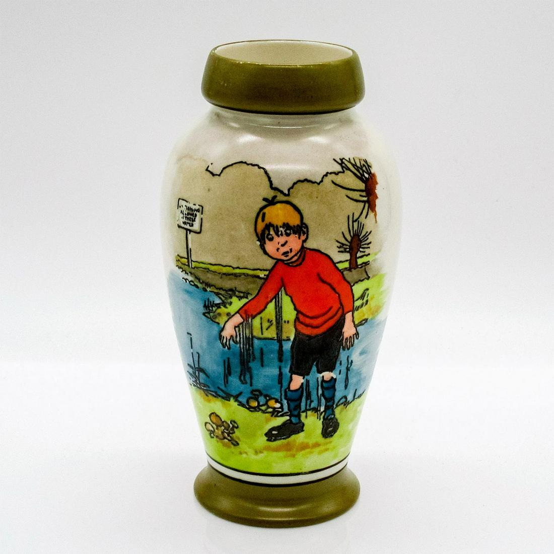 Doulton Lambeth Faience Twins Ware Vase, No Fishing (1 of 4)