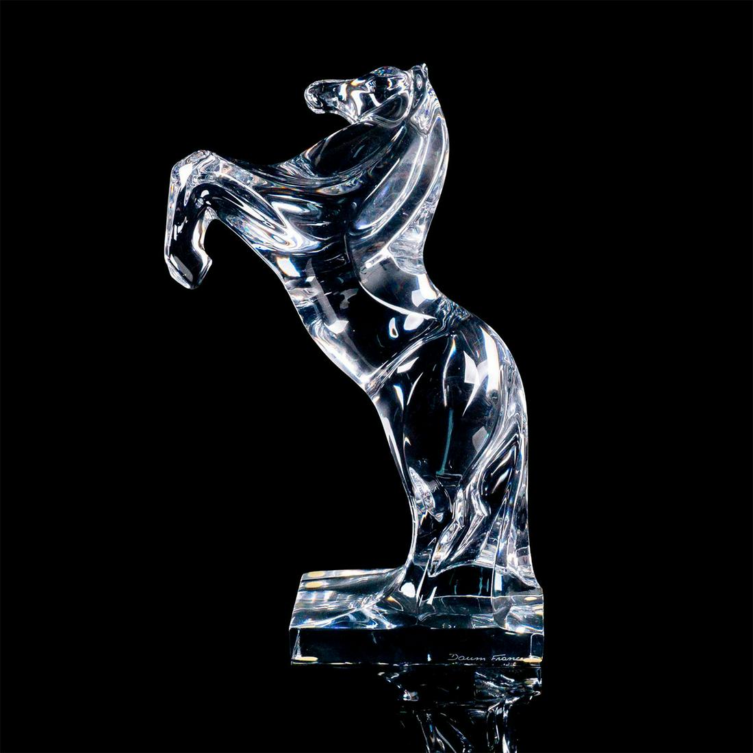 Daum Large Size Fine Crystal Rearing Horse (1 of 3)
