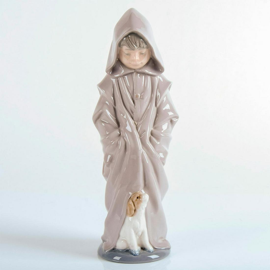 Nao by Lladro Figurine, Boy in Rain Coat & Dog 354 (1 of 5)