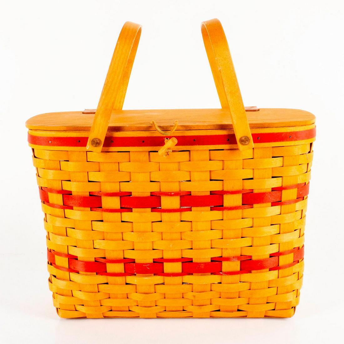 Longaberger Heirloom Picnic Basket Leather Hinge Lid (1 of 7)