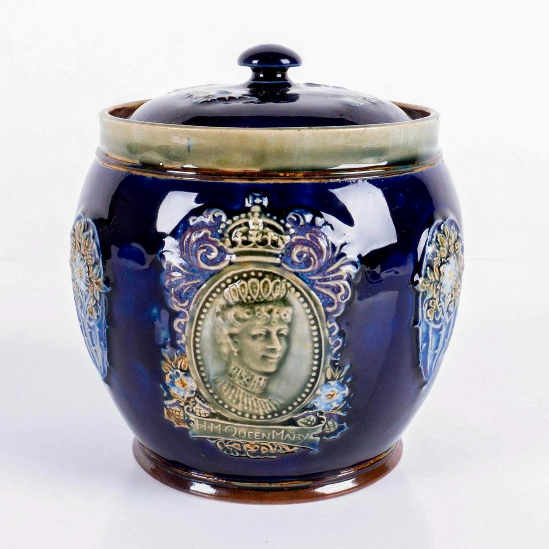 Royal Commemorative King George V Stoneware Biscuit Jar (1 of 7)