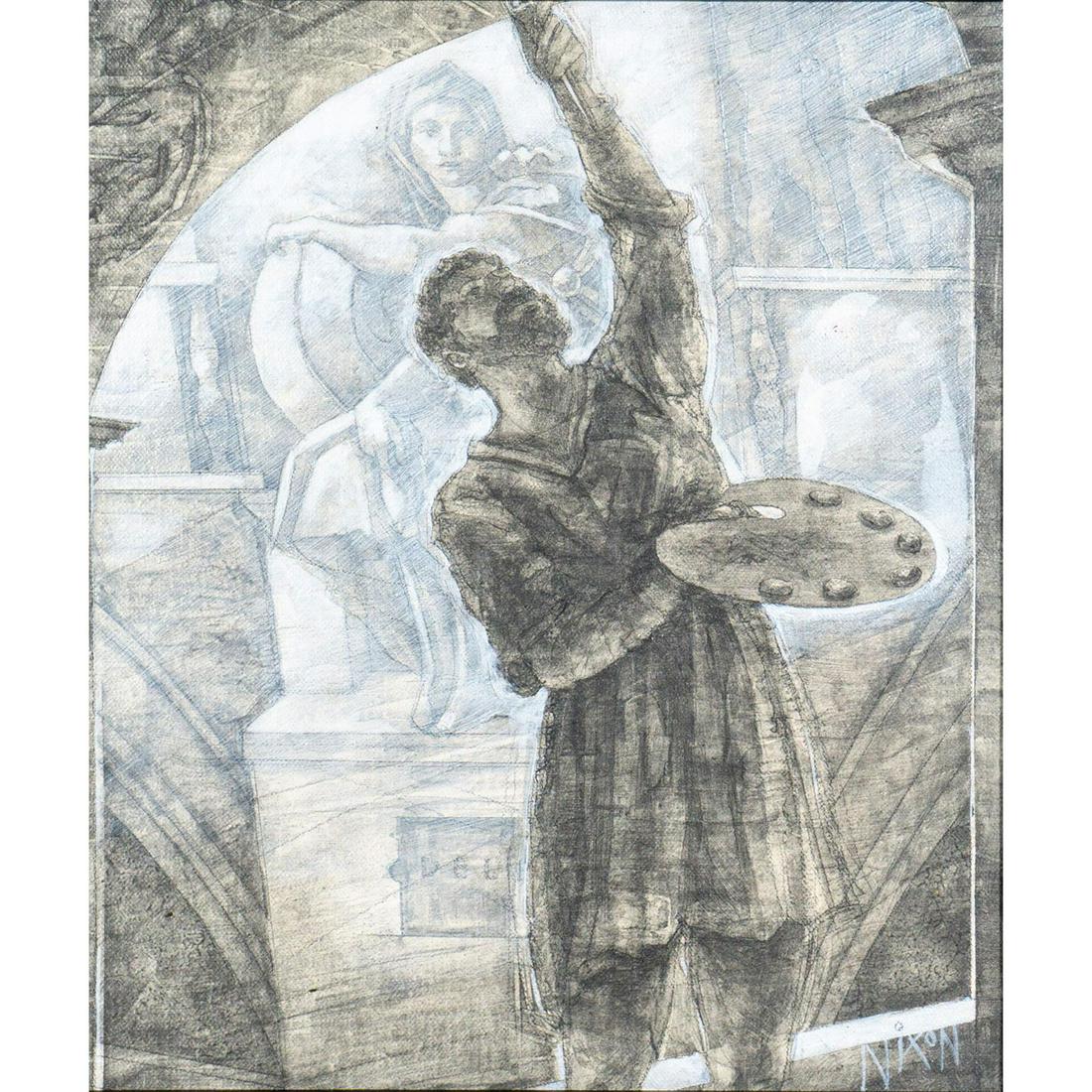 Peter Nixon (British b.1956) Signed, Mixed Media Drawing (1 of 7)