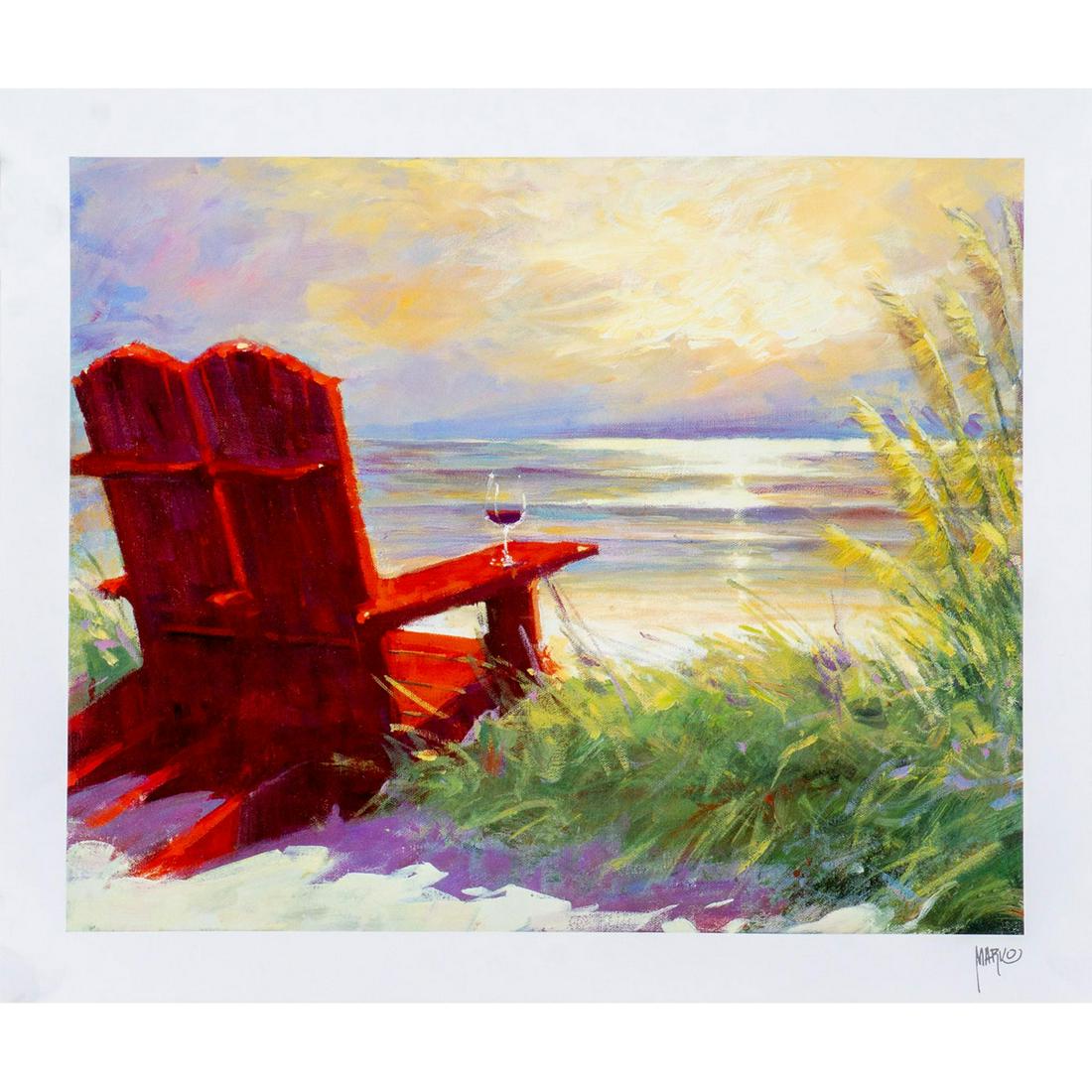 Marko Mavrovich (Croatian American b.1960) Seriolithograph: Title: It Gets Better. Unframed seriolithograph in color on archival paper. Comes with COA. Printed signature on lower right. Marko Mavrovich style is unique but methodical; he generally paints water