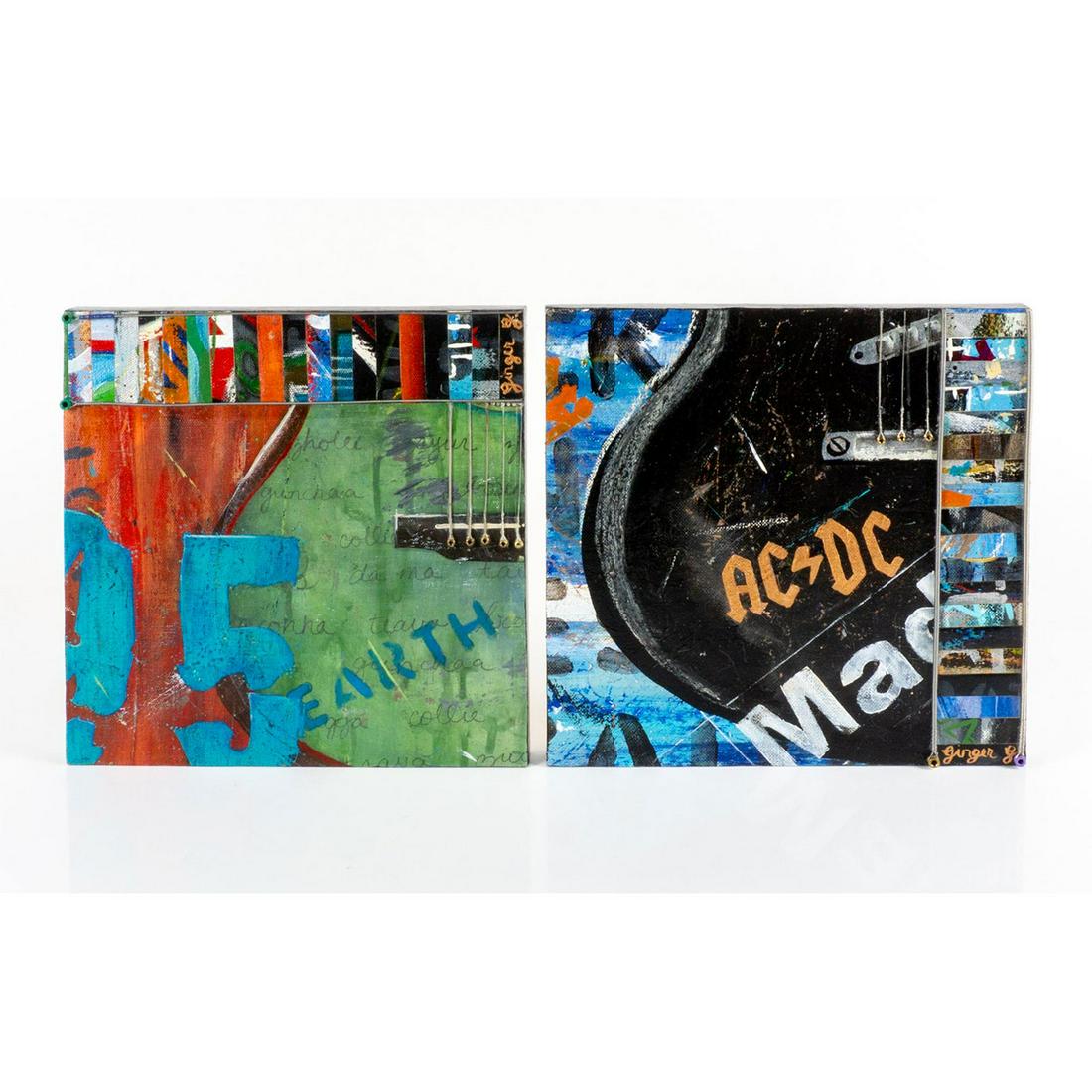 2pc Ginger Grasley (American) Signed, Mixed Media (1 of 8)