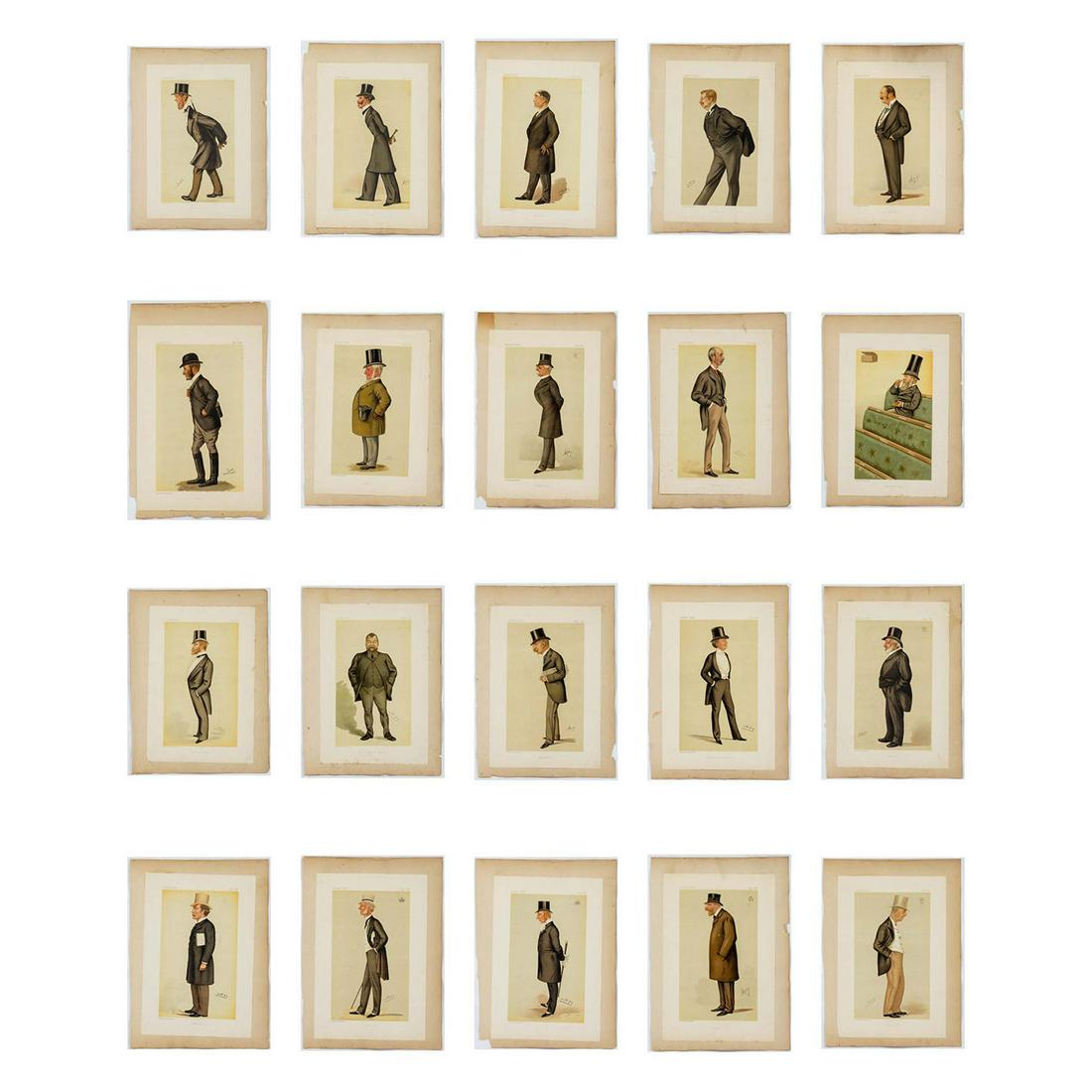 20pc Unframed, Vanity Fair Lithograph Prints with Articles (1 of 20)