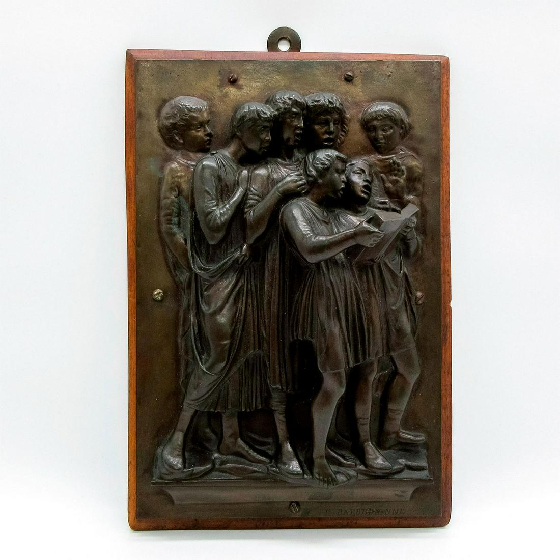 After Luca della Robbia (Italian, 1400-1482) Bronze Relief: Title: Cantorie. Ferdinand Barbedienne (French 1810-1892) signature incised on lower right. Ferdinand Barbedienne (French 1810-1892) after Luca Della Robbia (Italian, 1400-1482) ''Cantoria; Boys Singi