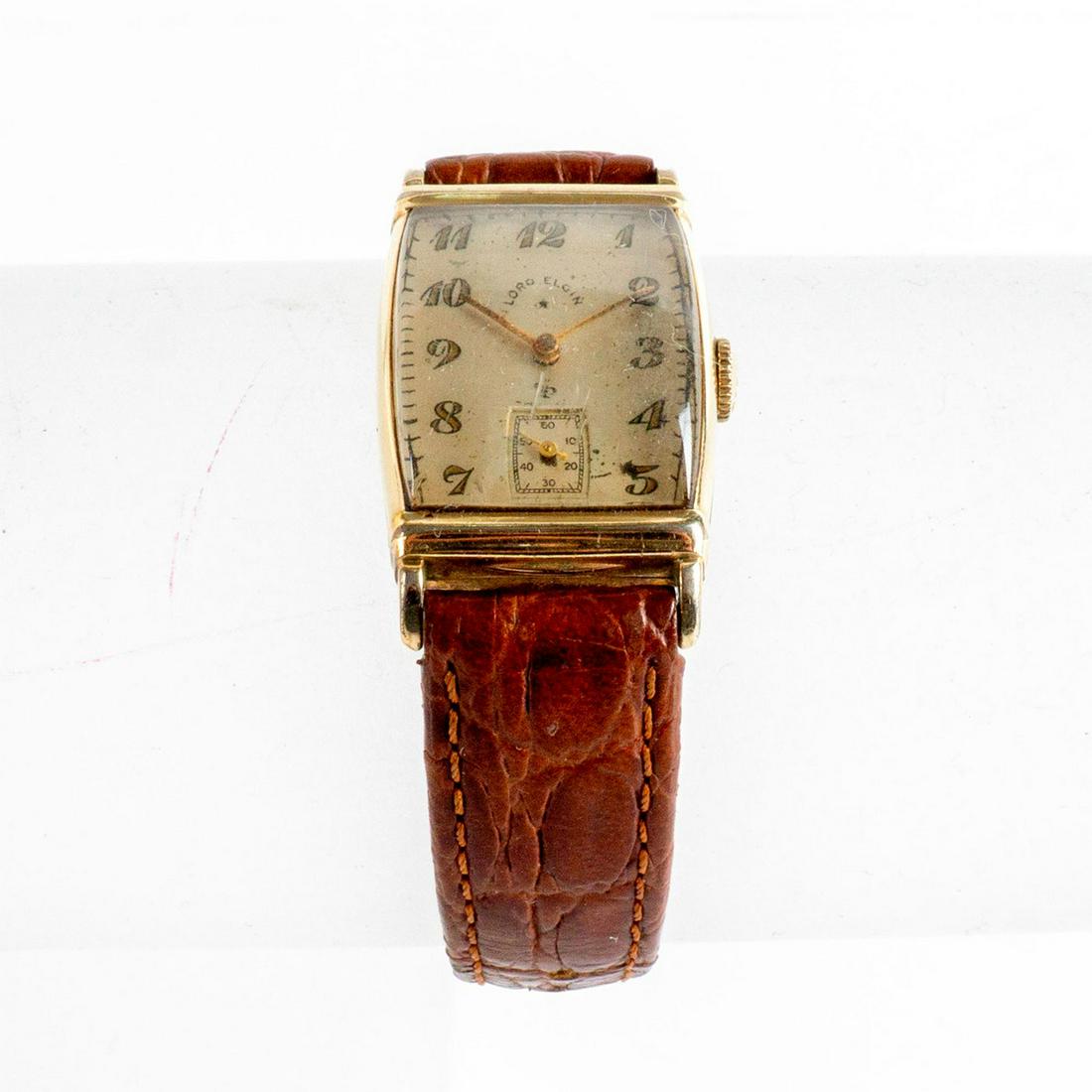 Vintage Lord Elgin Men's Watch With Brown Leather Strap