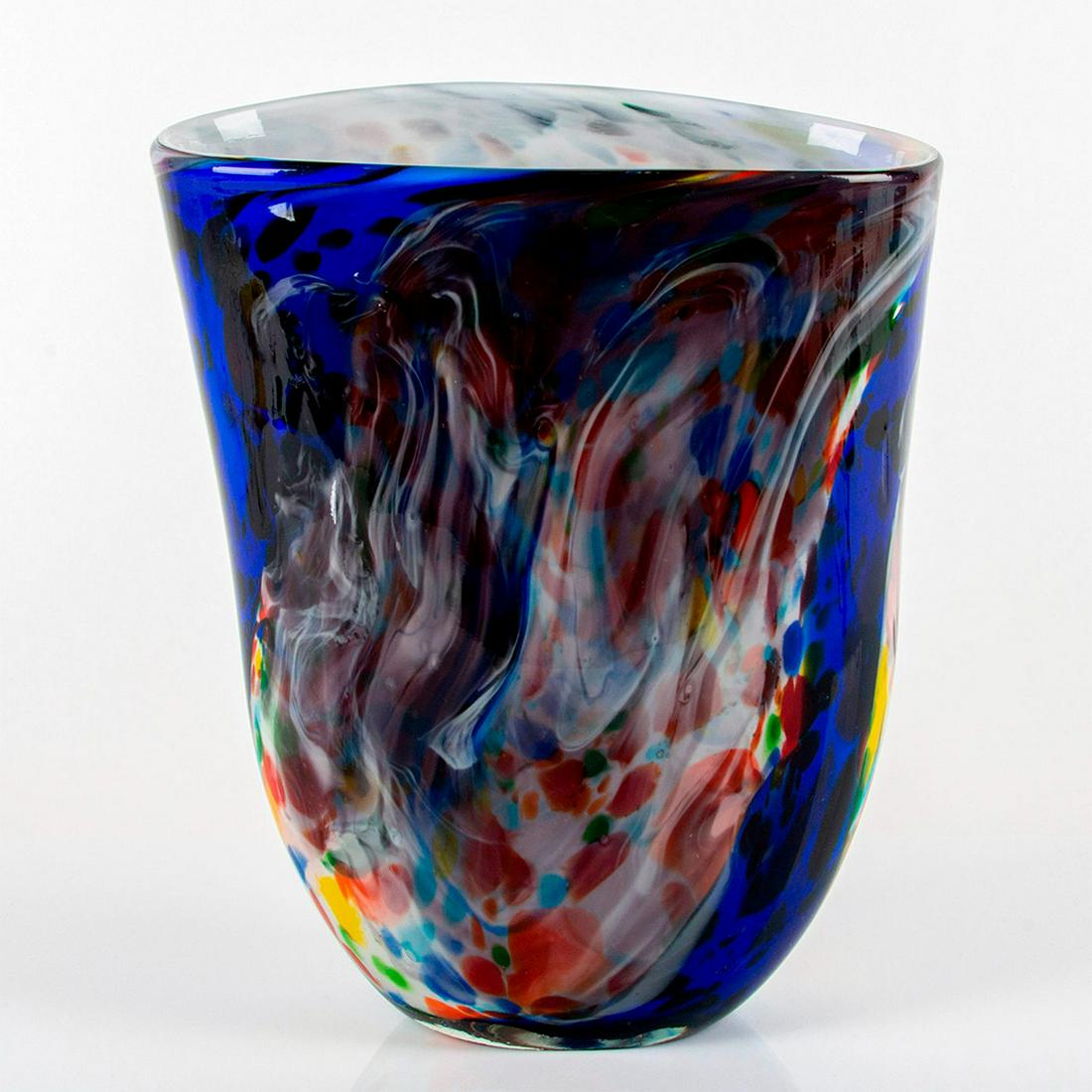 Tall Murano Multi-colored Glass Decorative Vase (1 of 6)