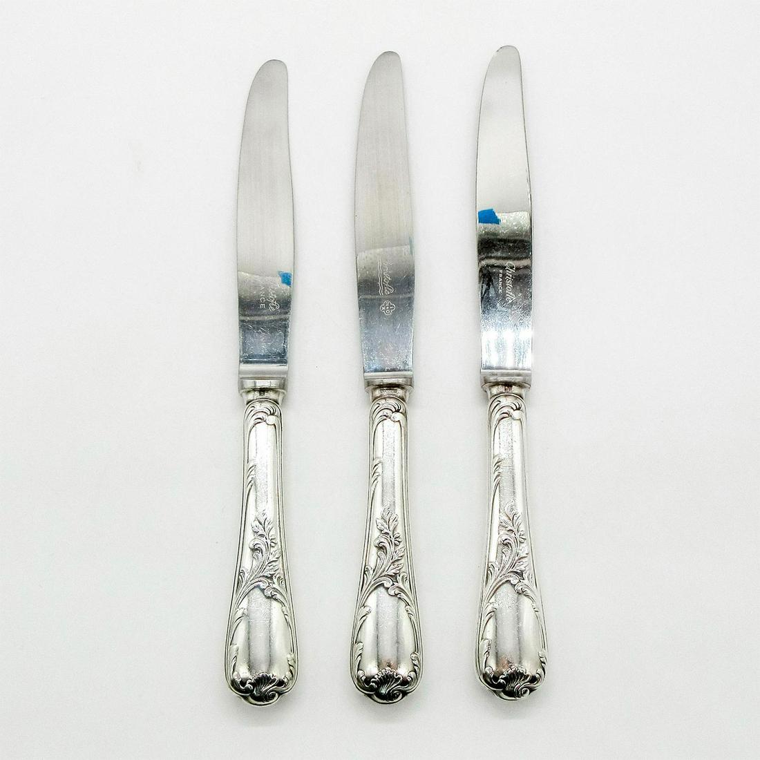 3pc Christofle Marly Pattern Silver Dinner Knives (1 of 5)