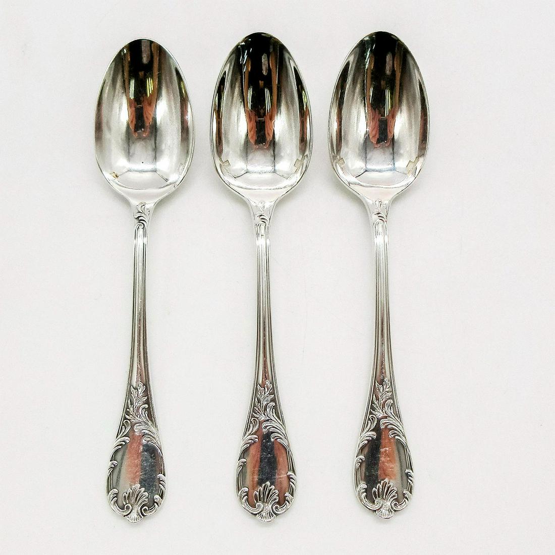 3pc Christofle Marly Pattern Silver Tea Spoons (1 of 6)