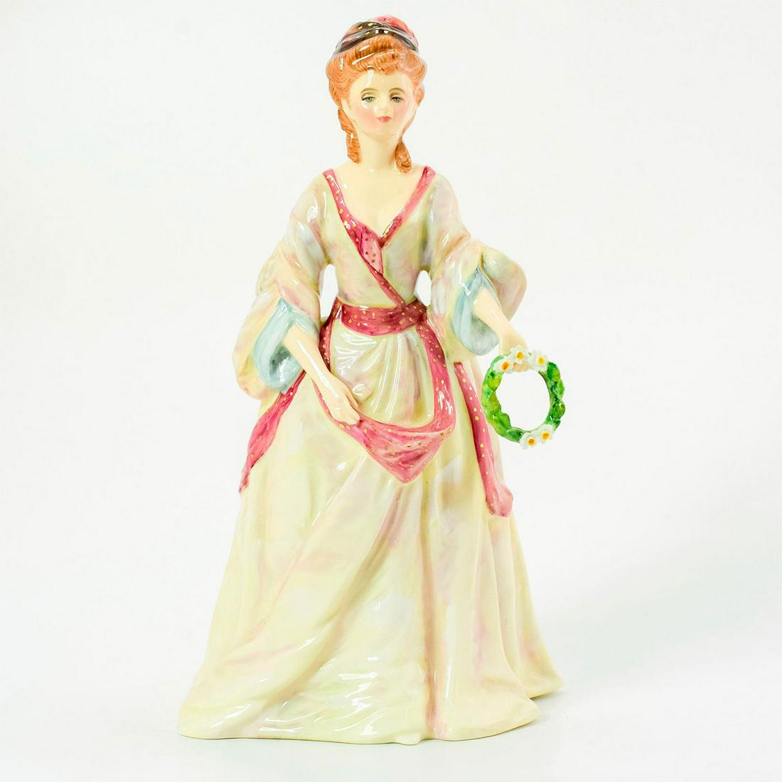 Countess of Harrington HN3317 - Royal Doulton Figurine: Porcelain glazed figurine; Woman in light red and off white dress. Royal Doulton backstamp. Chipped flower petal. Artist: Peter Gee Issued: 1992; Ltd. 5,000 Dimensions: 9.5"H Edition Number: 330 of 50