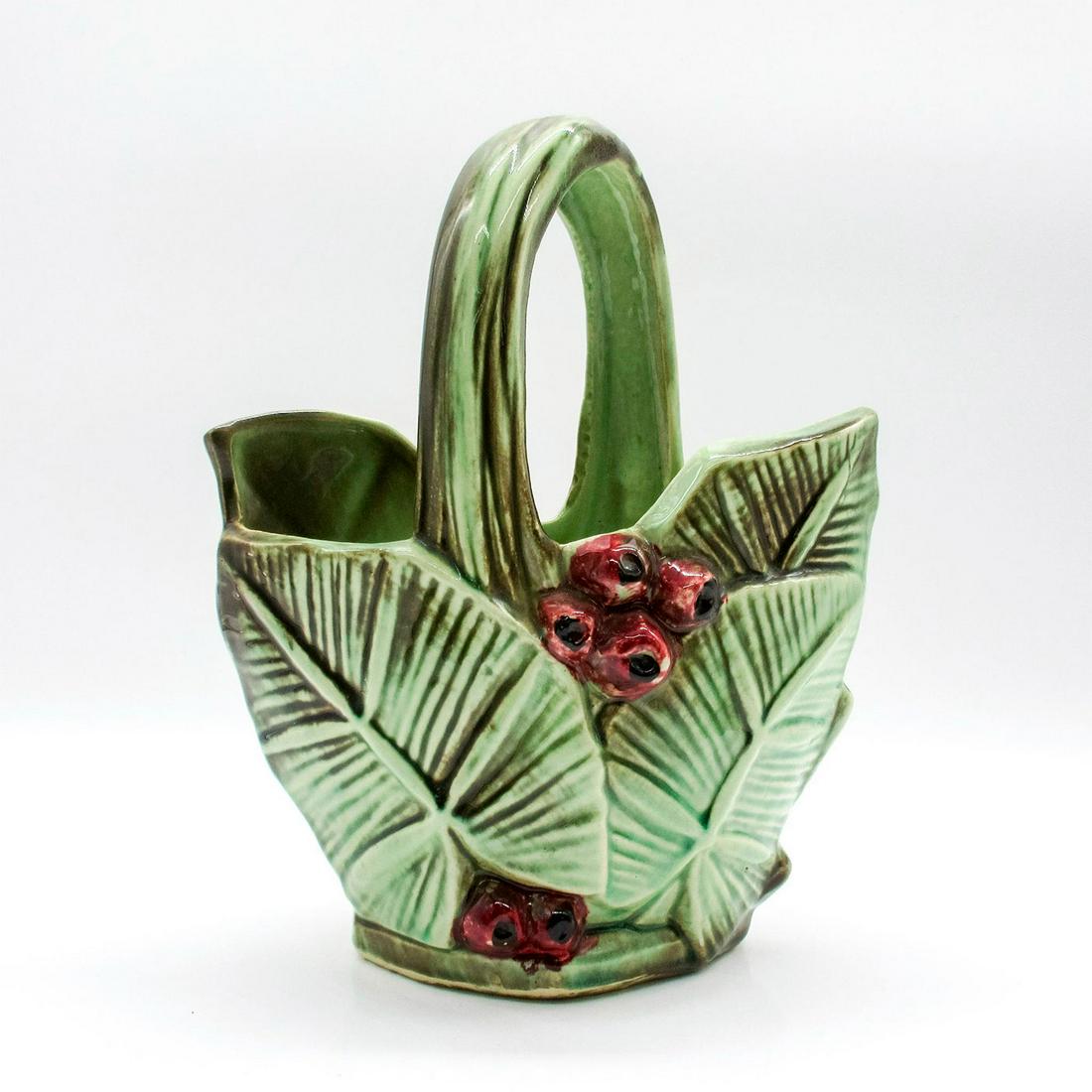 McCoy Pottery Vase, Art Deco Palm Leaf and Berries (1 of 3)