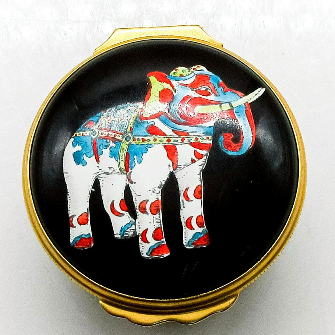 Rare Halcyon Days Enamels Bonbonniere Trinket Box Elephant (1 of 5)