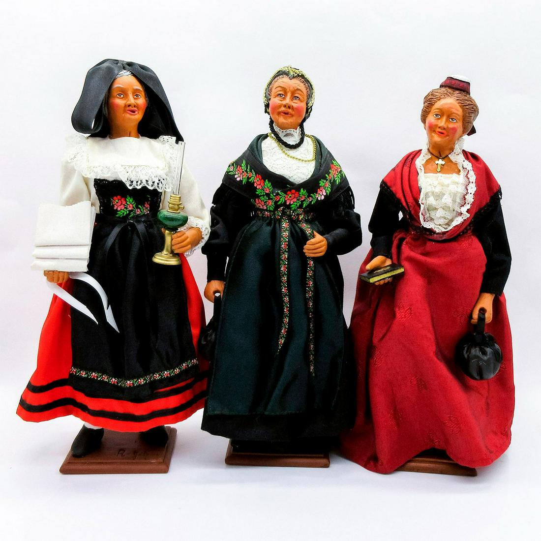 3pc Santon Terracotta R. Gateau Figurines, Provincial Life (1 of 2)
