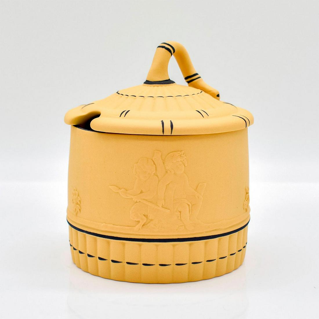 Wedgwood Black on Cane Jasperware Sugar Bowl (1 of 6)