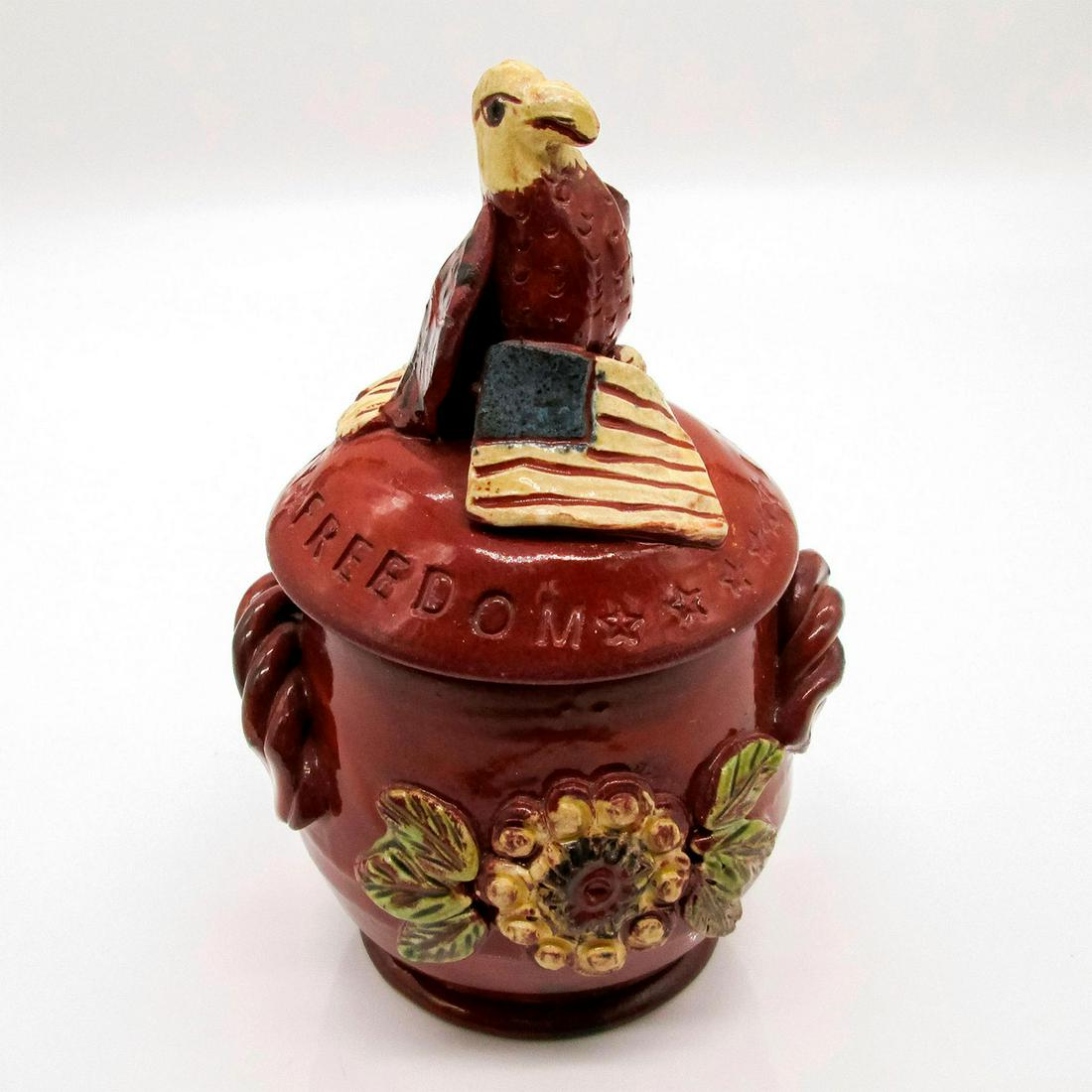 SJ Pottery Redware, Small Covered Jar (1 of 5)