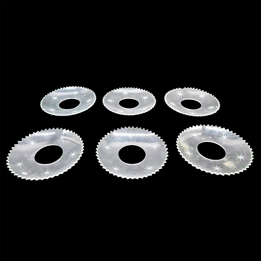 6pc Glass Christmas Candle Bobeches (1 of 4)