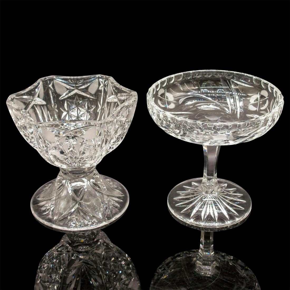 Set of 2 Vintage Cut Crystal Compote Bowls (1 of 12)