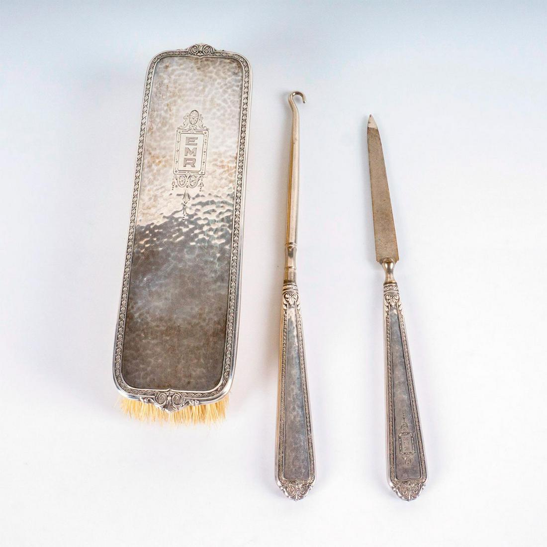 Antique Sterling Silver 3 piece Dresser Set (1 of 7)