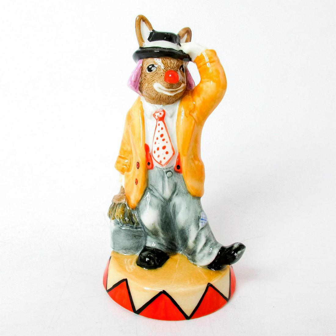 Slap Dash DB468 - Royal Doulton Bunnykins: Glazed porcelain bunny in clown ensemble. Royal Doulton backstamp marked on bottom. Artist: Shane Ridge Issued: 2009 Dimensions: 4.75"H Edition Number: 332 Edition Size: 500 Manufacturer: Royal Doulto