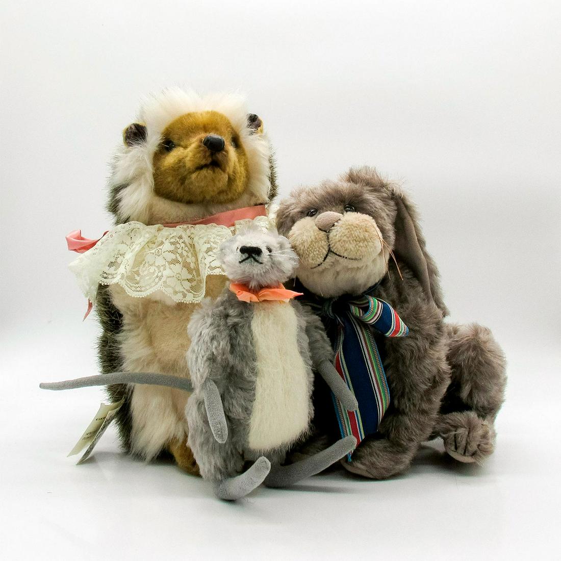 3pc Vintage Stuffed Animals; Hedgehog, Rabbit, and Mouse (1 of 20)