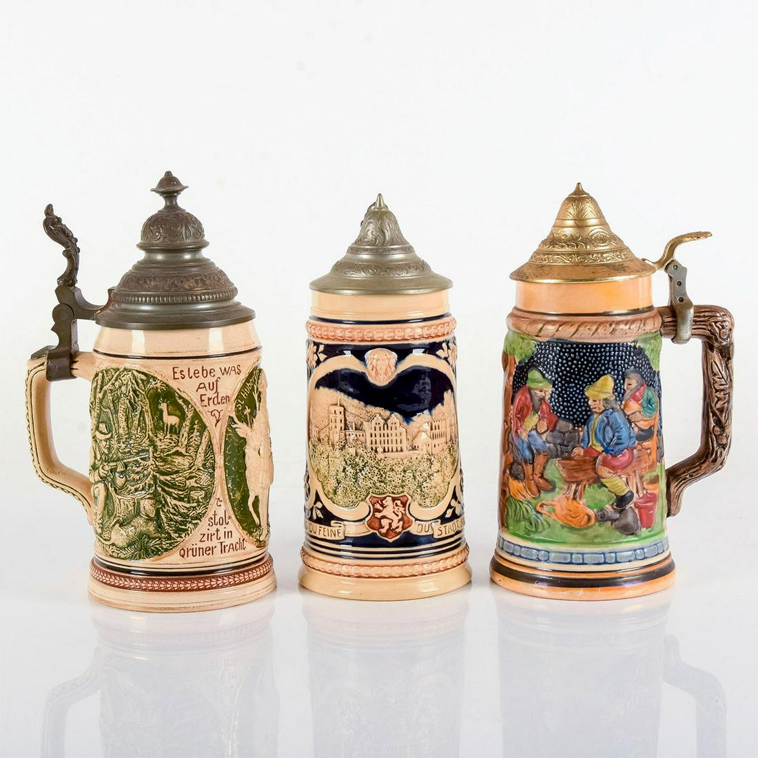 3pc German Pottery Beer Steins (1 of 7)