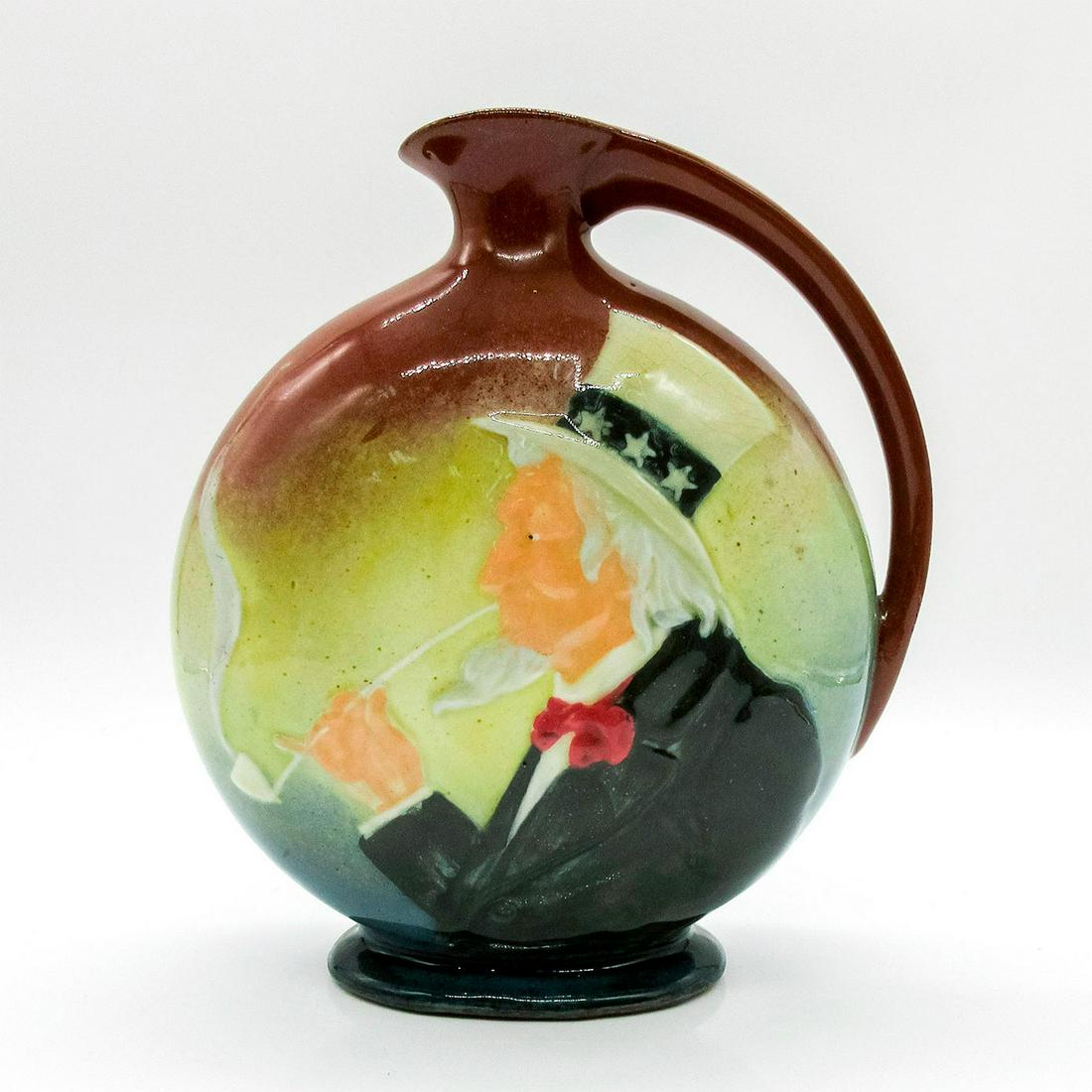 Royal Doulton Queensware Whiskey Flask, Uncle Sam (1 of 4)