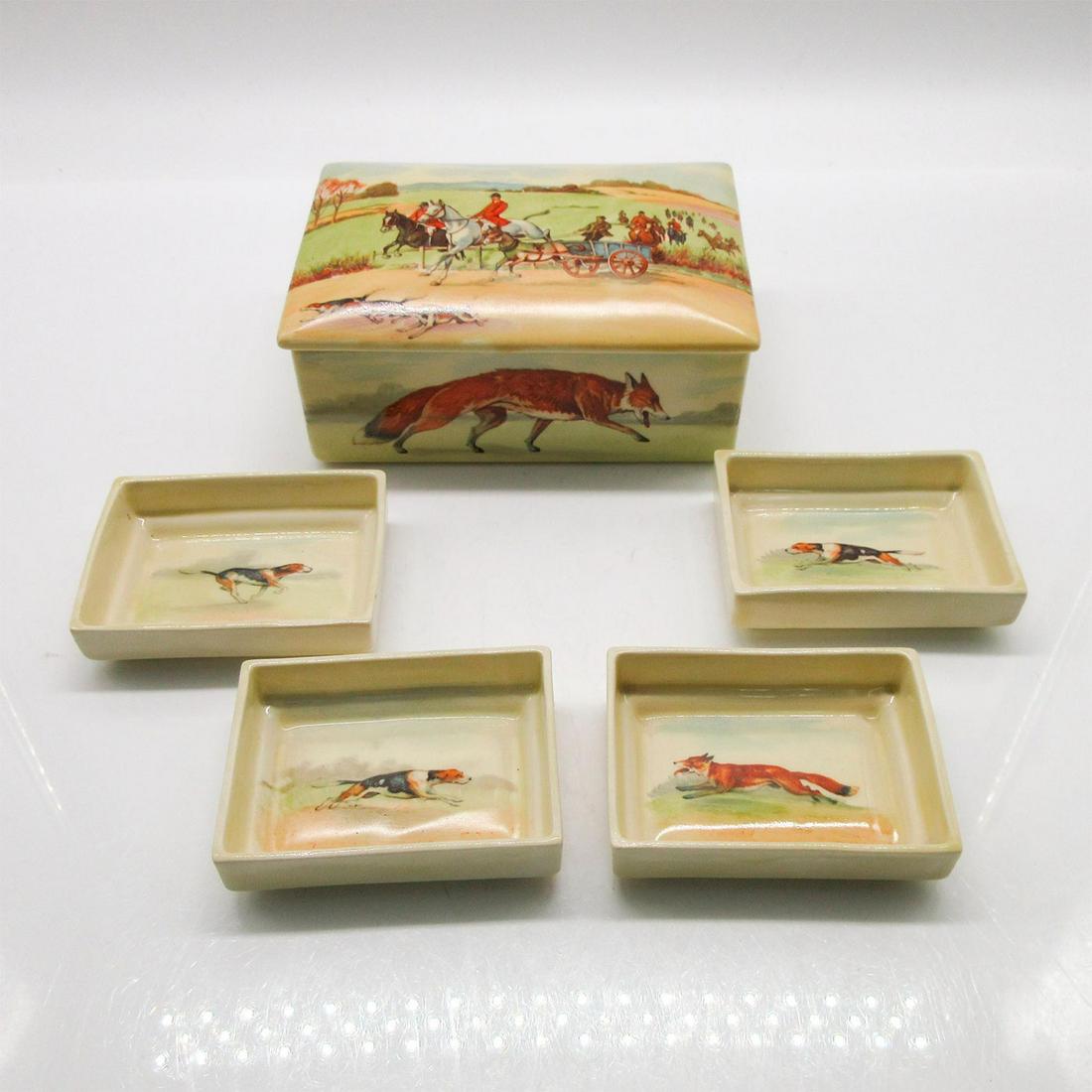 Fox Hunting Scene Box Lidded Trays - Royal Doulton Seriesware (1 of 6)