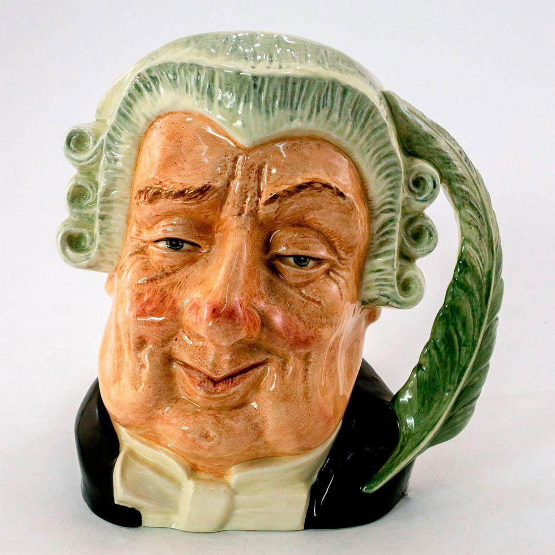 Lawyer D6498 - Large - Royal Doulton Character Jug: Grey wig, black robes, white shirt.