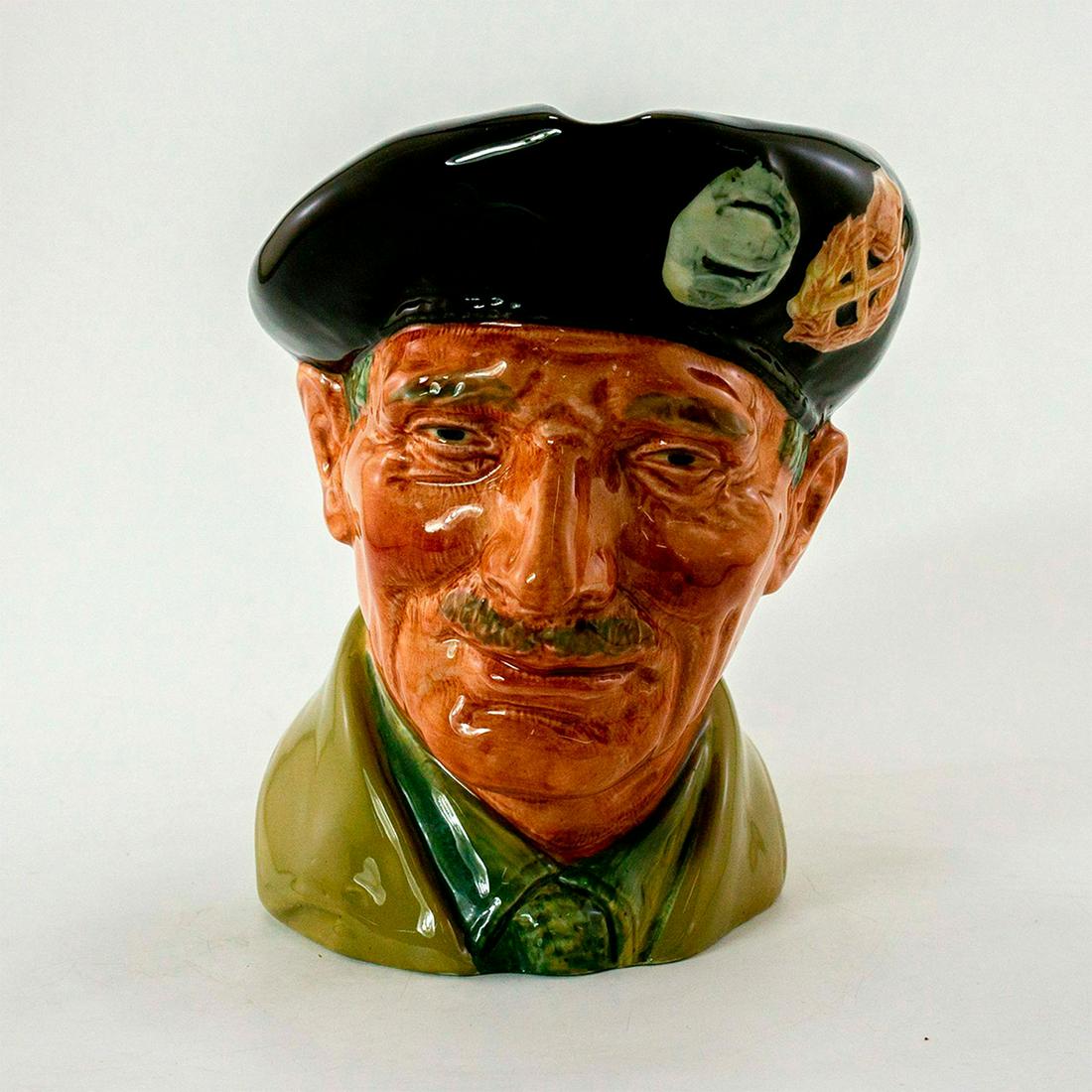 Monty D6202 - Large - Royal Doulton Character Jug: Brown beret, khaki uniform.