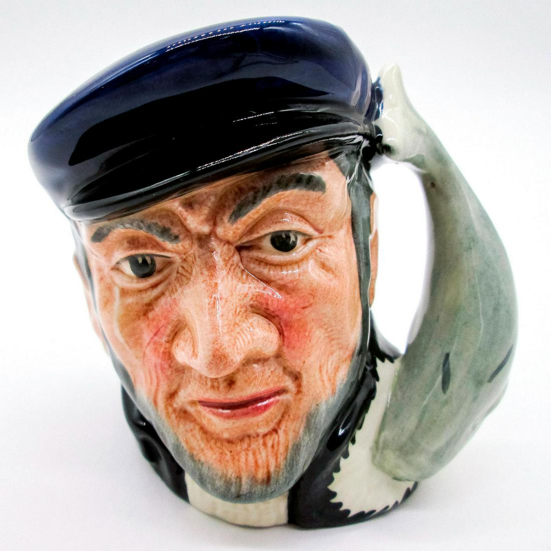 Captain Ahab D6506 - Small - Royal Doulton Character Jug: Blue cap; black coat; white sweater.