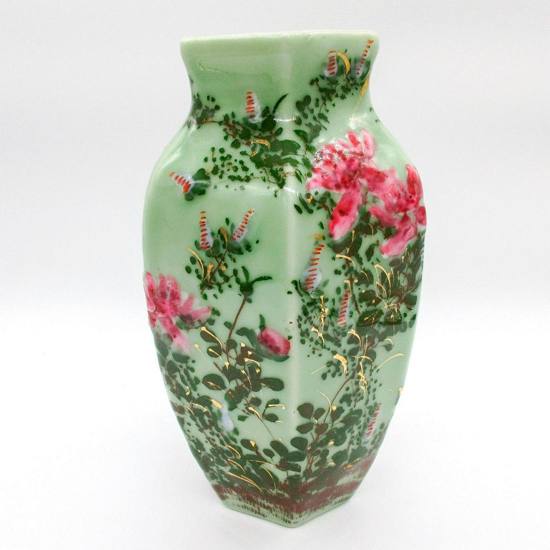 Vintage Celadon Asian Flower Vase (1 of 9)