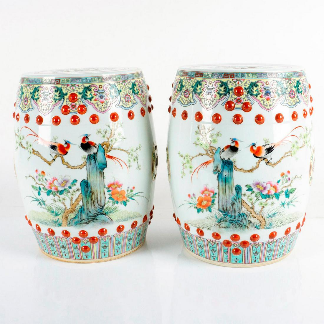 Pair of Vintage Chinese Garden Stools (1 of 10)