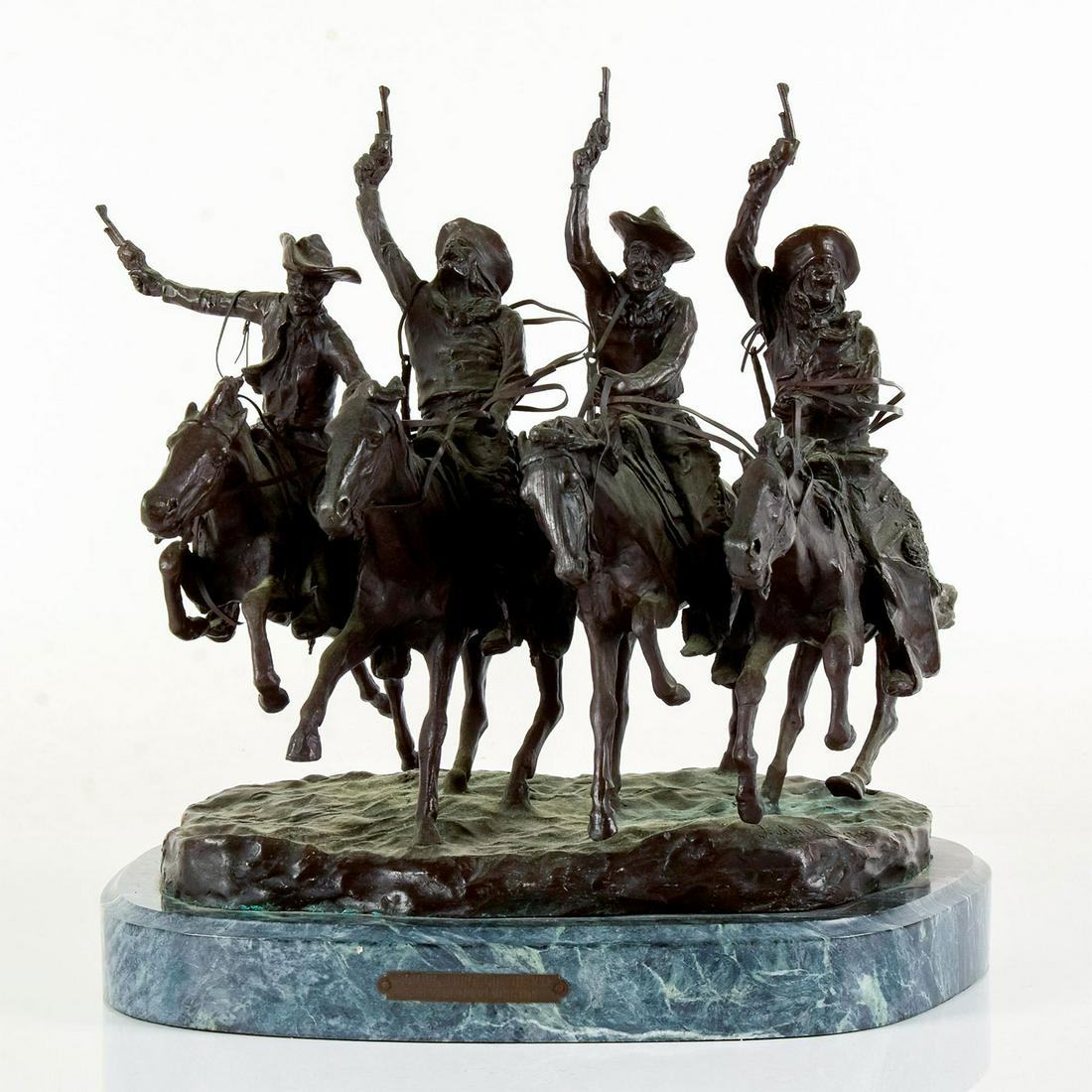 After Frederic Remington Bronze Figure on Marble Base (1 of 8)