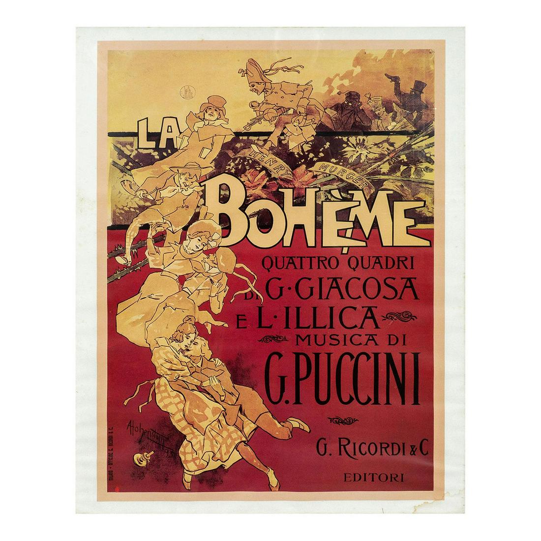 Adolpho Hohenstein La Boheme Opera Vintage Poster (1 of 7)