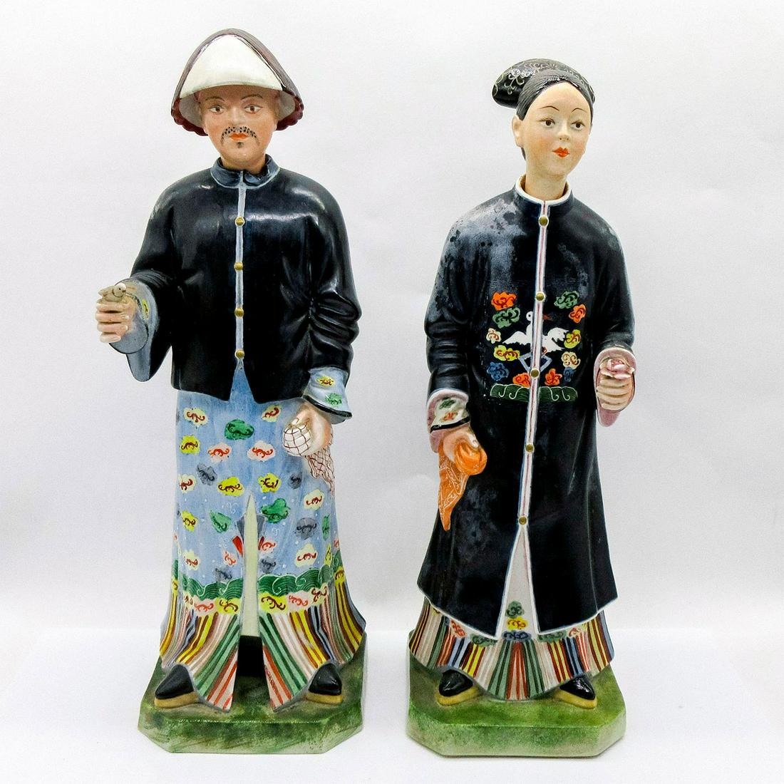 2pc Mottahedeh Porcelain Nodding Chinese Figurines (1 of 4)