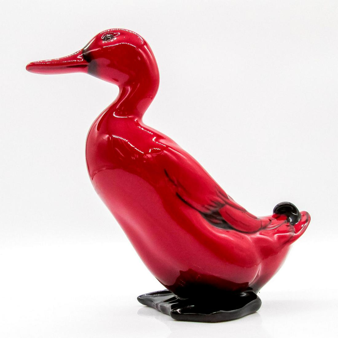 Royal Doulton Flambe Figurine Drake Standing HN2647: Medium size. Rich flambe glaze. Farm and Country series. Royal Doulton flambe backstamp. #royadoulton #drake #standingduck Issued: 1913-1996 Dimensions: 6.5"H Manufacturer: Royal Doulton Country of Or