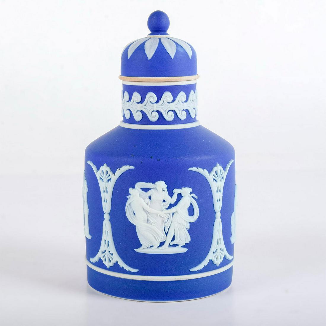 Wedgwood Blue Jasperware Tea Caddy with Lid (1 of 6)