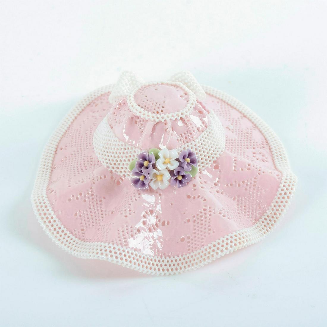 Pink Hat wWhite Ribbon 1001561.3 - Lladro Porcelain Figurine (1 of 5)