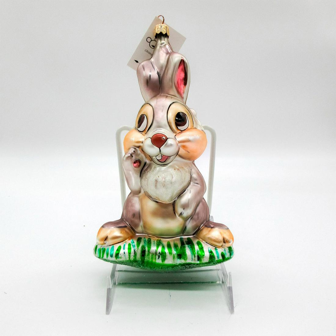 Christopher Radko Christmas Ornament, Disney's Thumper: Limited edition 1946 of 5000. Colorful hand-painted glass ornament; Thumper from Disney's Bambi. Includes original tag. Comes with original box; 4.25"H x 9.75"W x 5.25"L. Artist: Christopher Radko Iss