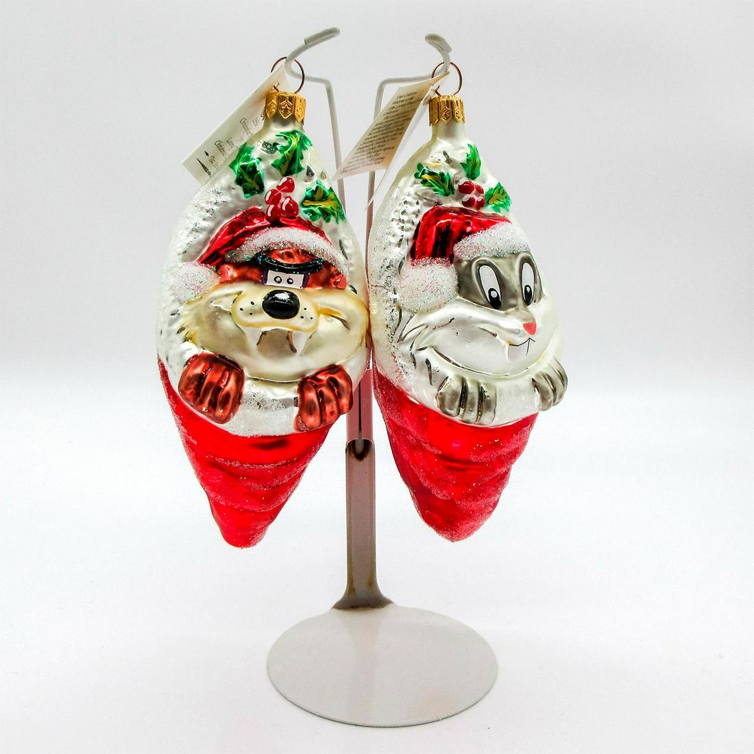 2pc Christopher Radko Ornaments, Bugs and Taz Stocking (1 of 5)