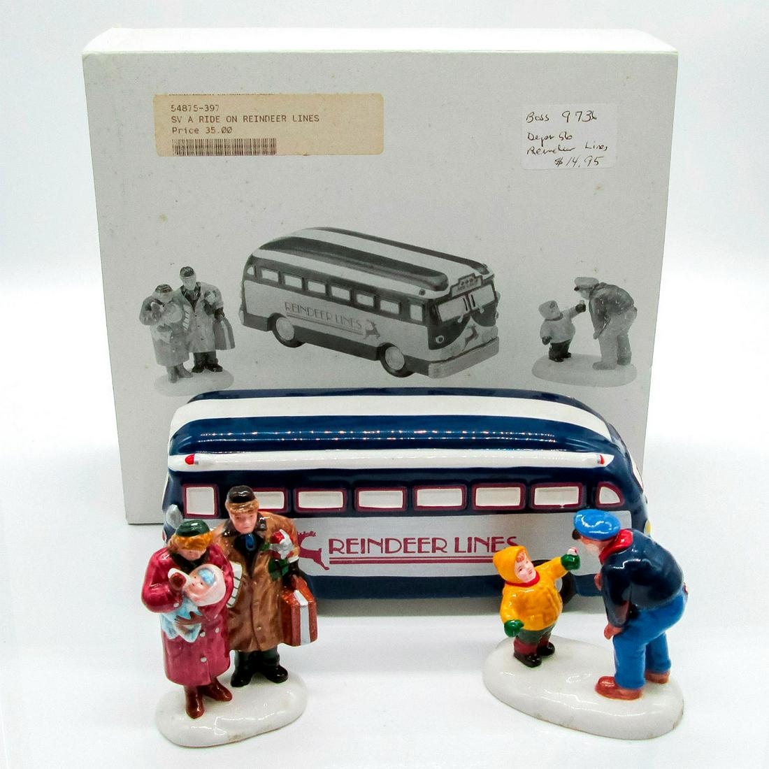 3pc Department 56 Figures, Ride On Reindeer Lines (1 of 11)