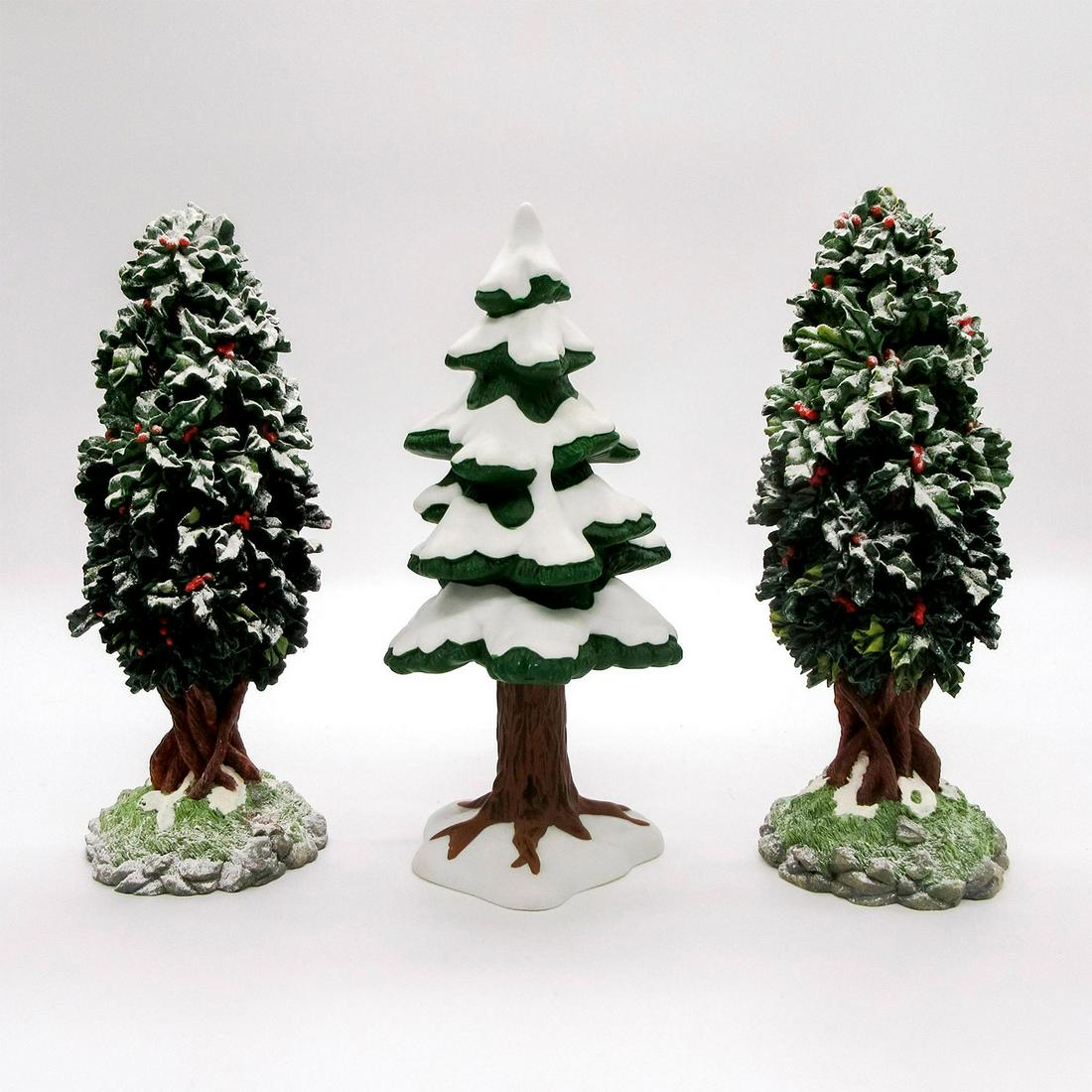 3pc Department 56 Figurines, Holly & Pine Trees (1 of 11)