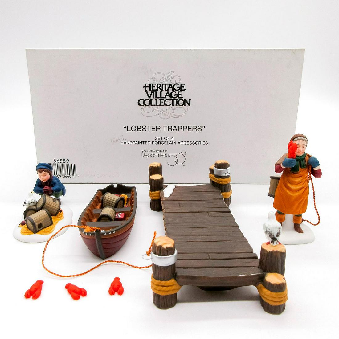 4pc Department 56 Figurines, Lobster Trappers (1 of 10)